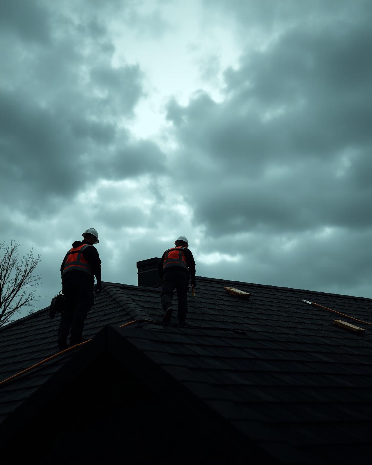 Roofing crew on a residential roof